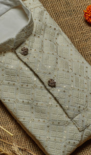 Off White Lakhnavi Kurta Set