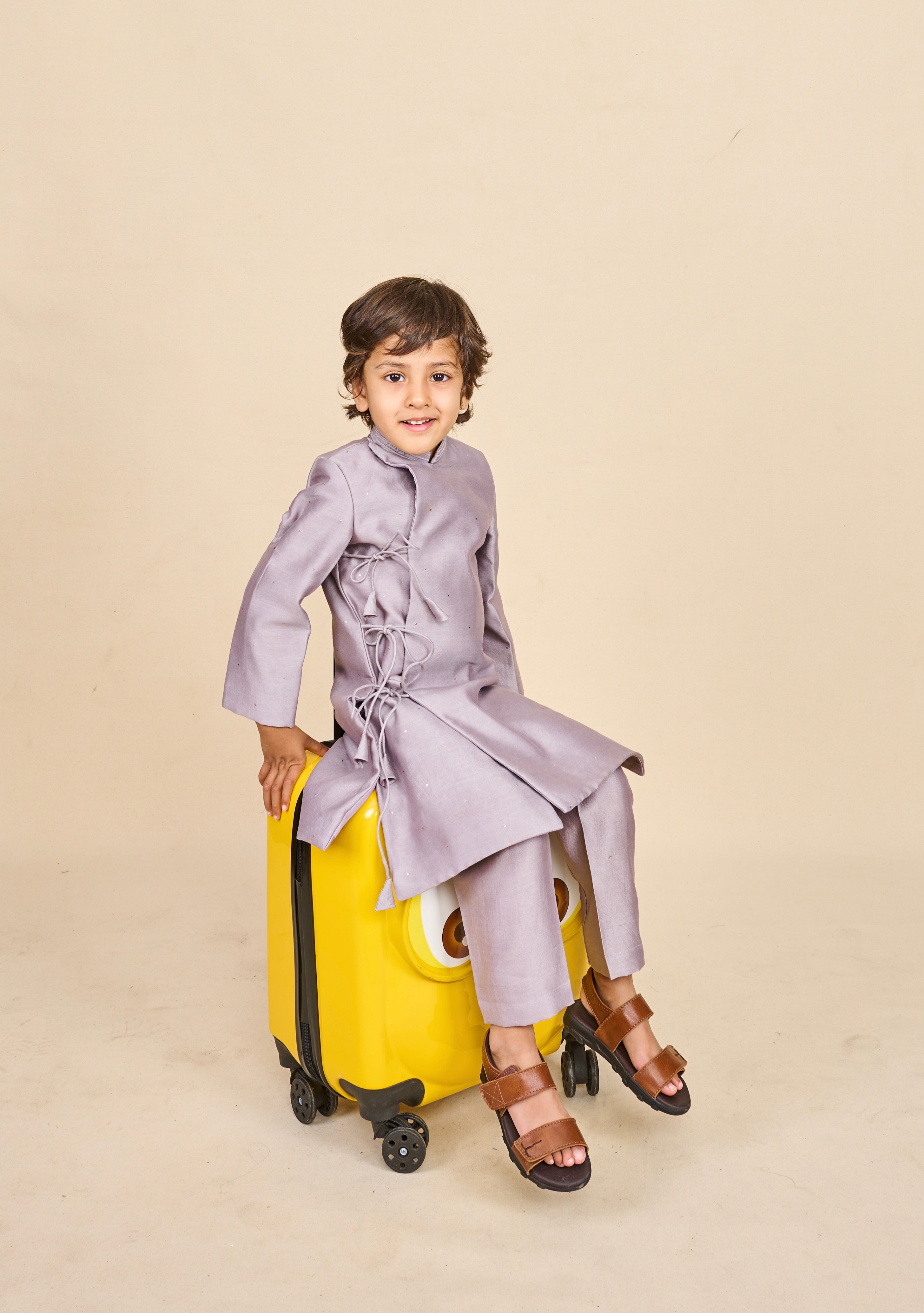 Lilac Angrakha-Achkan Set