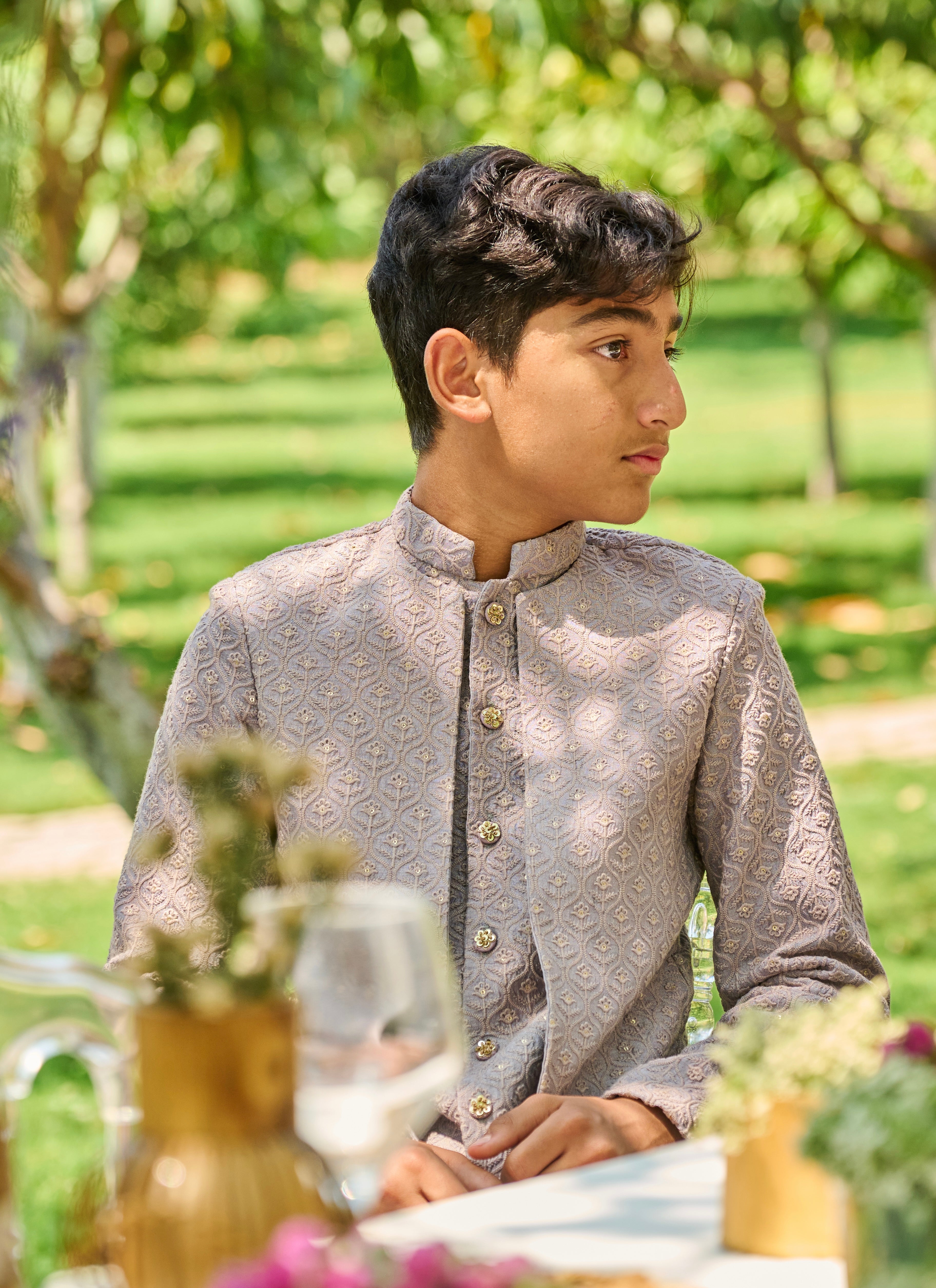 Lavender Haze Layered Achkan Set