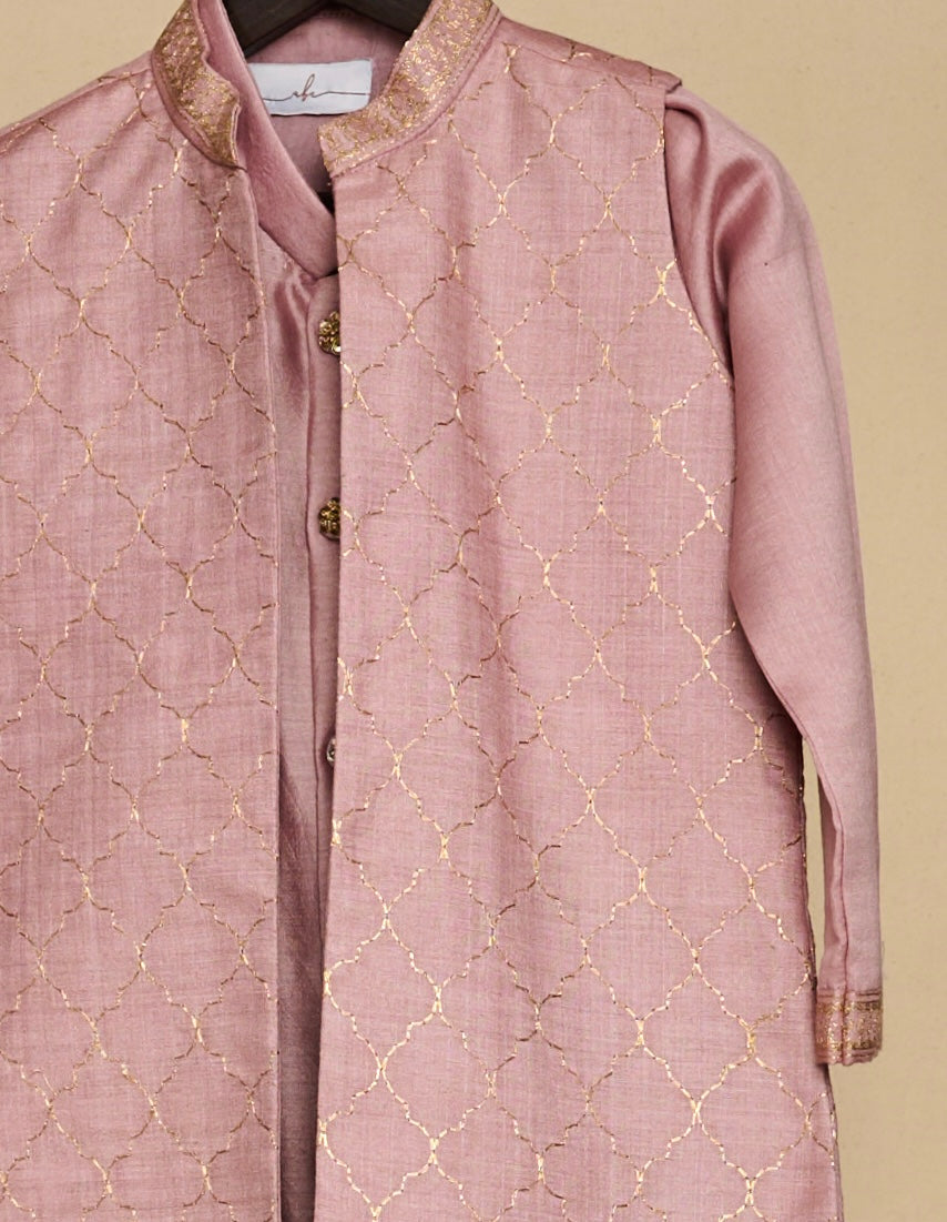 Mauve Tassar Long Jacket Set