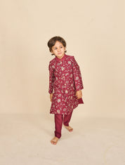 Mahogany Zari Achkan Set