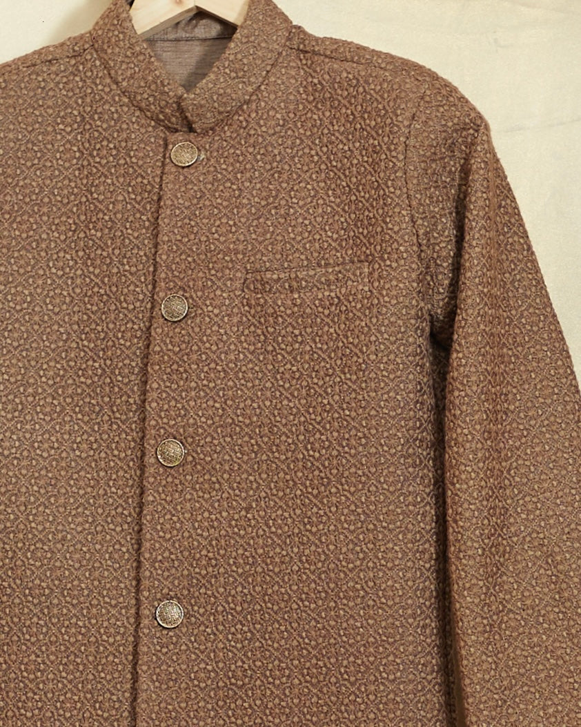 Coffee Brown Lakhnavi Achkan Set
