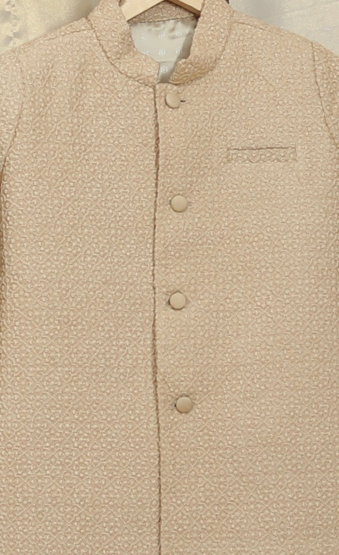 Light Beige Lakhnavi Achkan Set