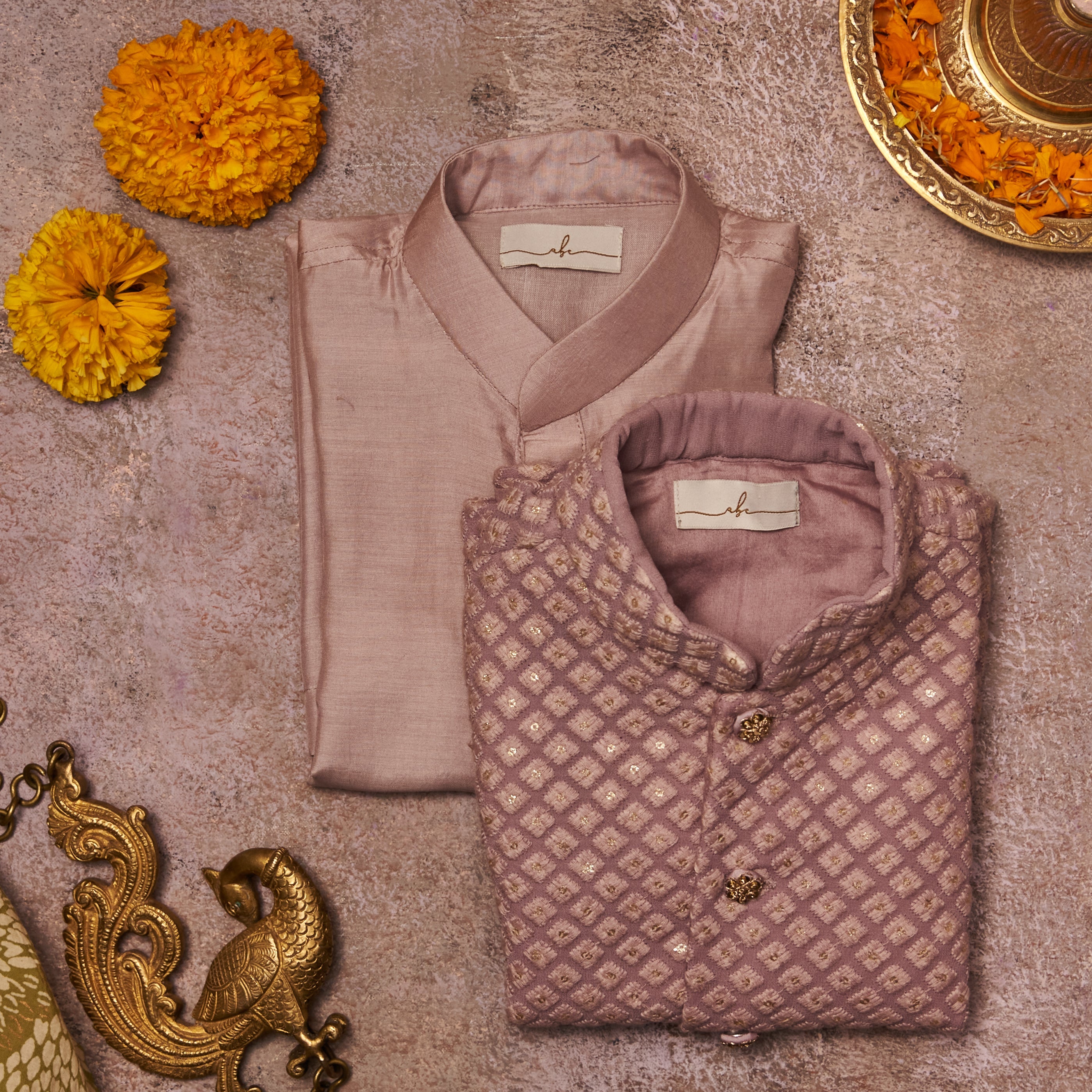 Lavender Lakhnawi Jacket Set
