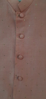 Blush Pink Mukaish Kurta Jacket Set