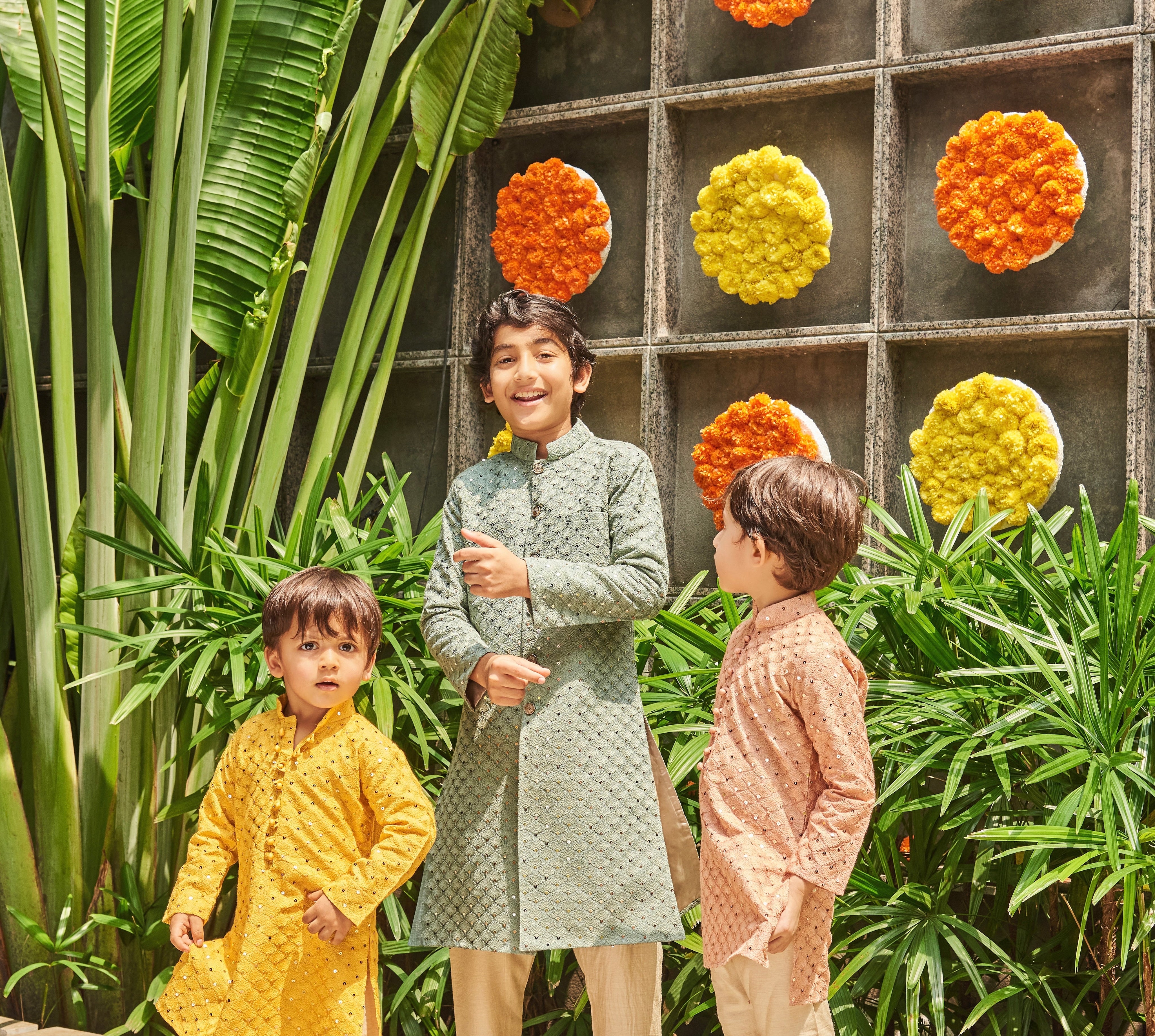 Yellow Sequins Kurta Set