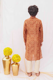Rust Ajrakh Kurta Set