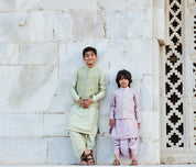 Lavender Maheshwari Kurta Dhoti Set