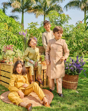 Pistachio Green Double Matka Achkan Set
