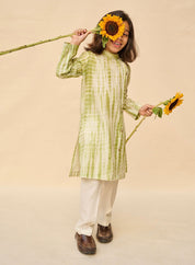 Leafy Green Tie And Die Kurta Set