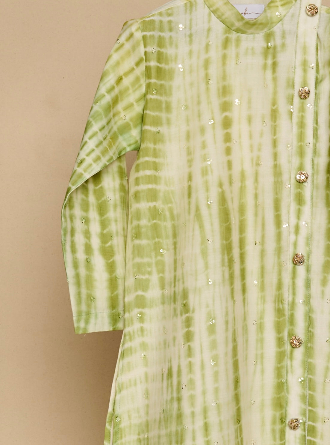 Leafy Green Tie And Die Kurta Set