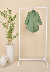 Forest Green Suede Achkan Set