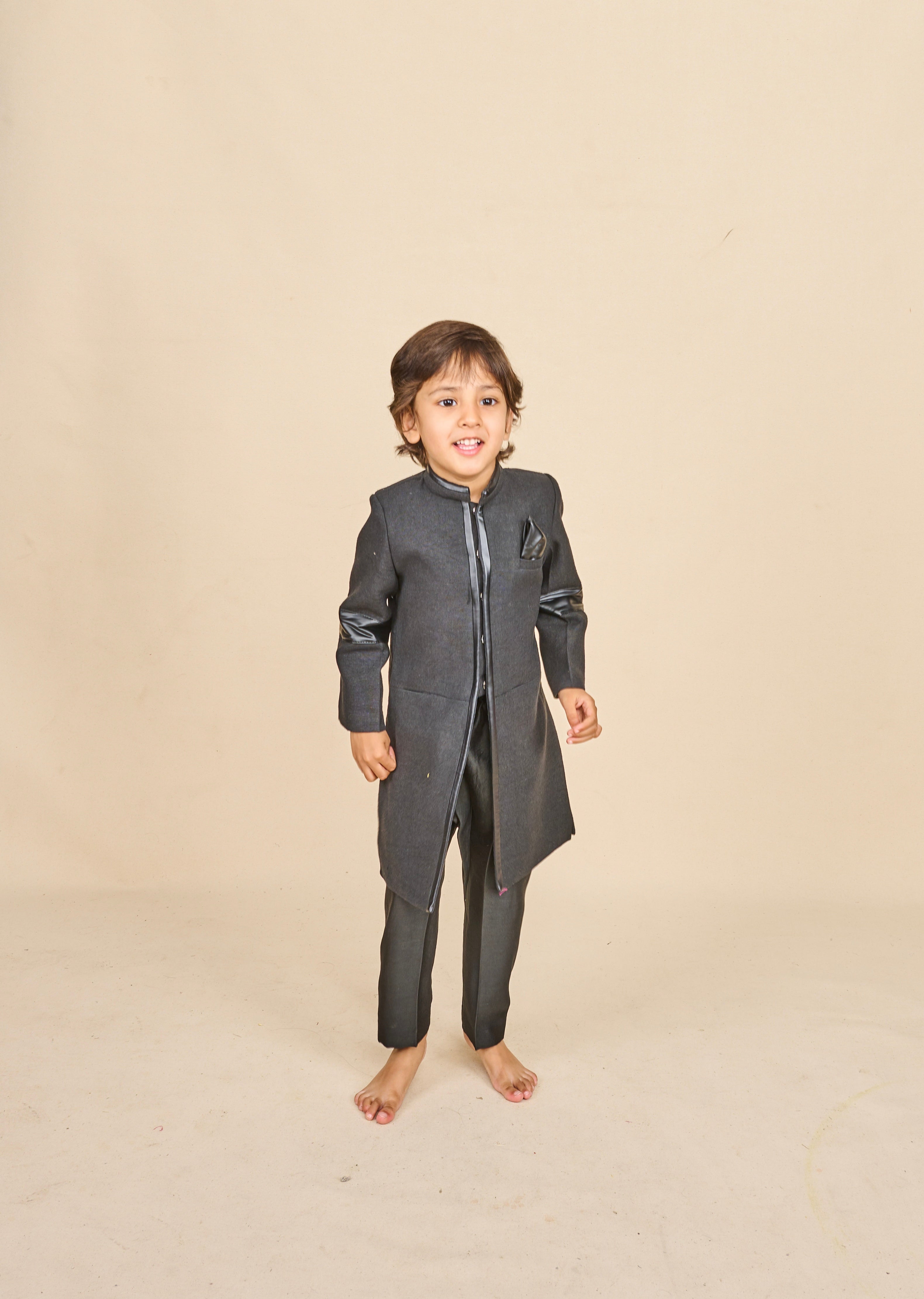 Charcoal Black Achkan Set