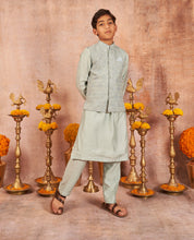 Sky Blue Lakhnawi Kurta Jacket Set