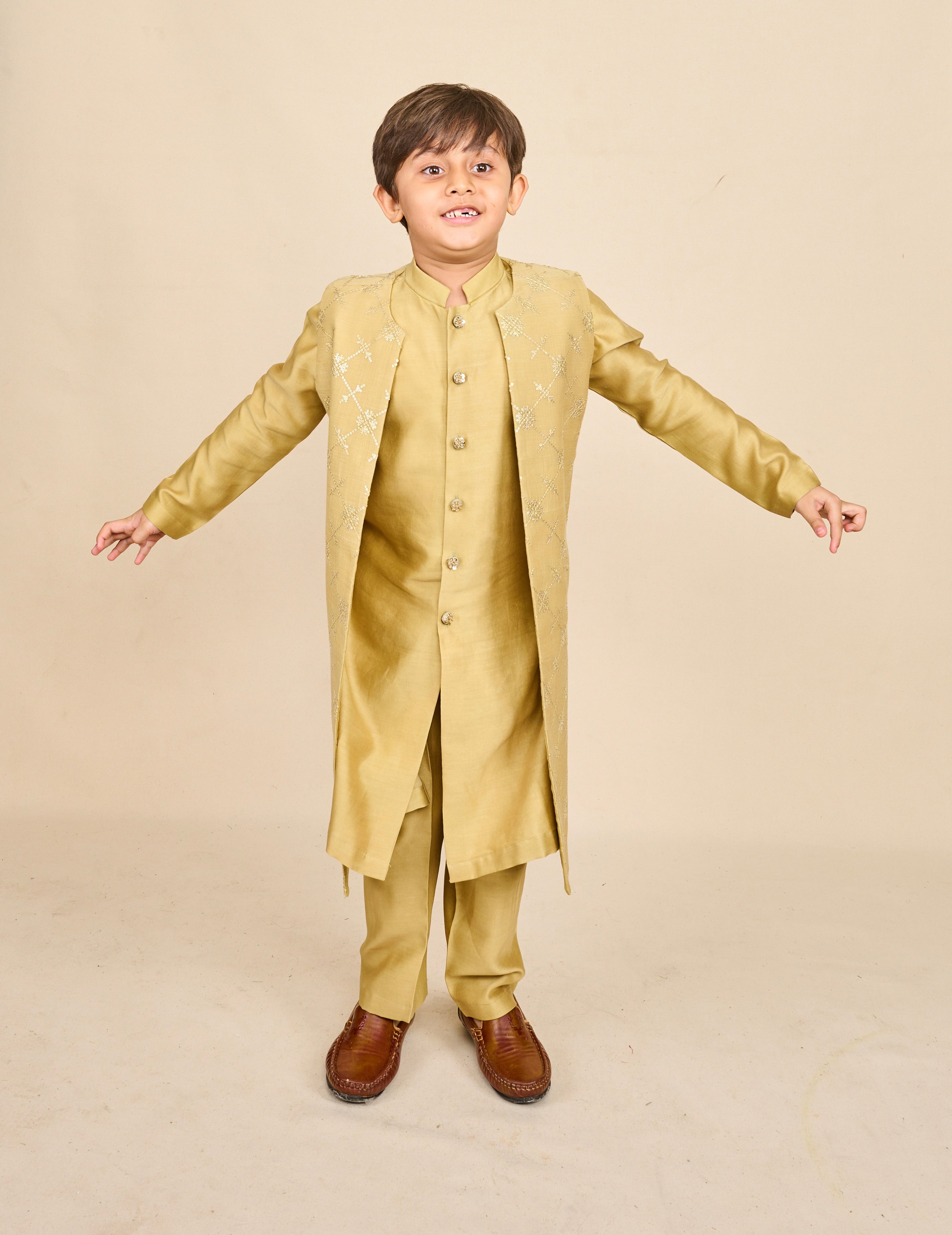 Earth Green Long Jacket Set