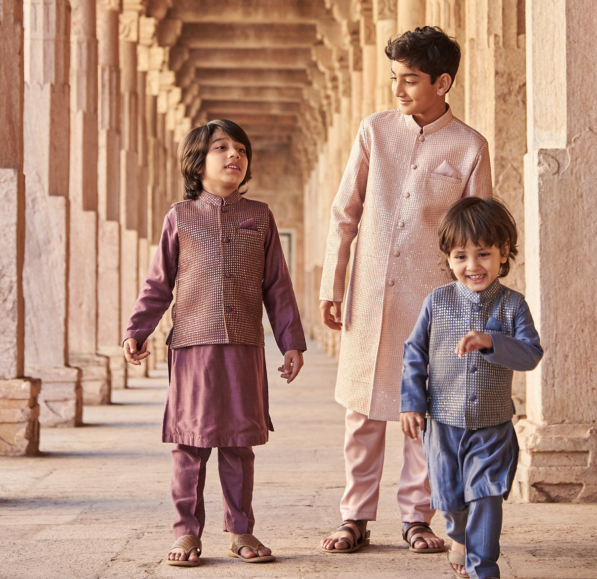 Thread And Sequins Jacket With Kurta Pajama Set