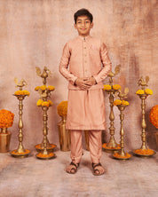 Onion Pink Embroidered Kurta Jacket Set