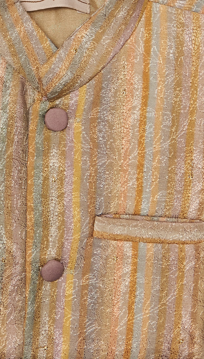 Printed And Embroidered Jacket With Embroidered Kurta Pajama Set