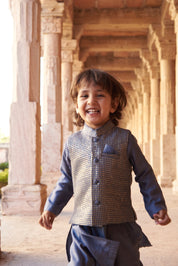 Thread And Sequins Jacket With Kurta Pajama Set