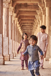 Thread And Sequins Jacket With Kurta Pajama Set