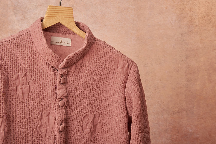 Onion Pink Crinkled Kurta Set