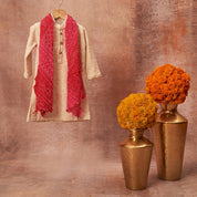 Lakhnavi Kurta With Bandhani Stole