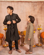 Greenish Grey Achkan Set