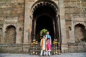 Lakhnavi Kurta With Bandhani Stole