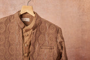 Embroidered Achkan With Kurta Pajama Set
