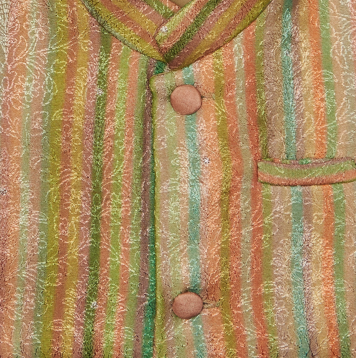 Printed And Embroidered Jacket With Embroidered Kurta Pajama Set