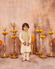 Printed And Embroidered Jacket With Embroidered Kurta Pajama Set