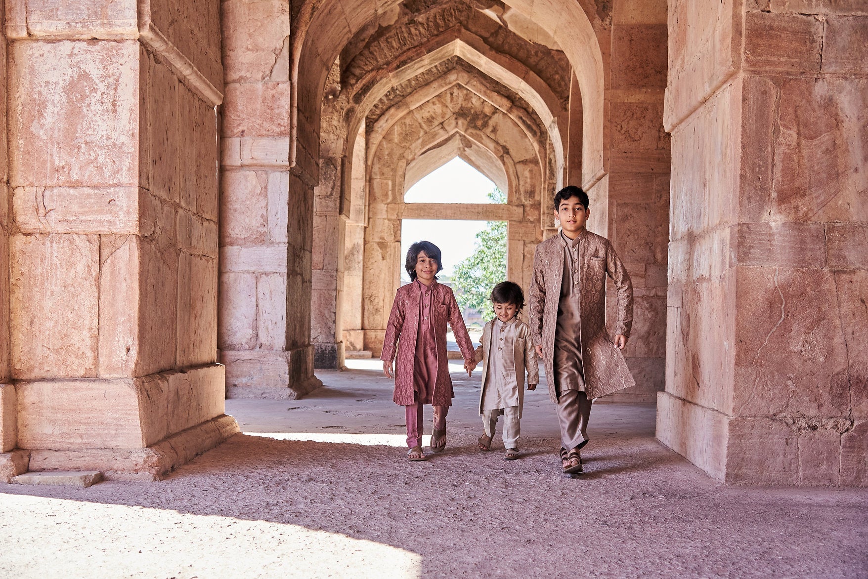 Embroidered Achkan With Kurta Pajama Set