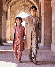 Embroidered Achkan With Kurta Pajama Set
