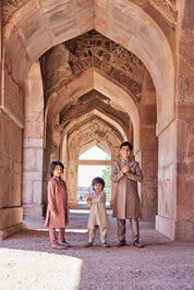 Embroidered Achkan With Kurta Pajama Set