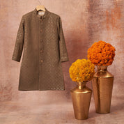 Greenish Grey Achkan Set